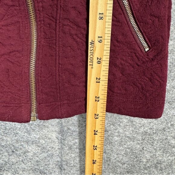 Anthropologie Saturday Sunday Women's Red Burgundy Wool Full Zip Sweater Size S - Picture 8 of 16